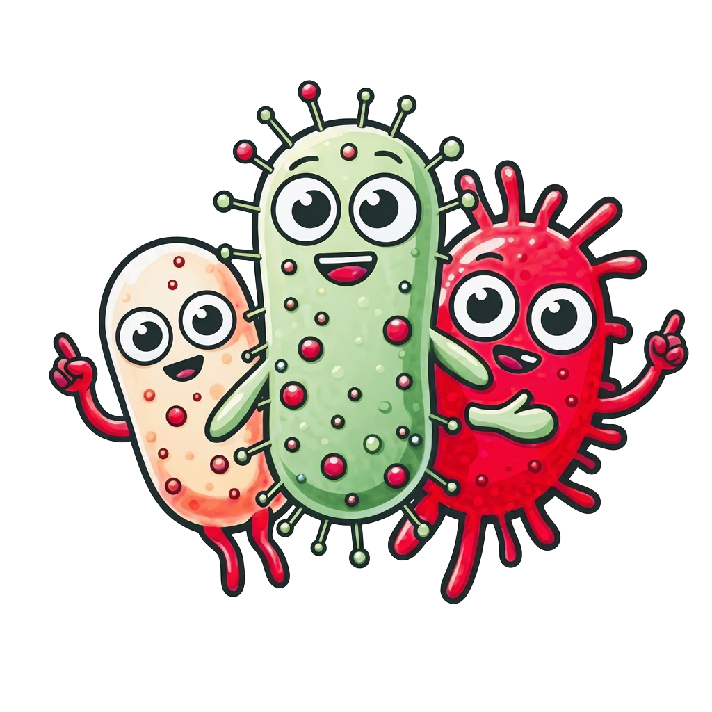 Samenwerking · microben illustratie